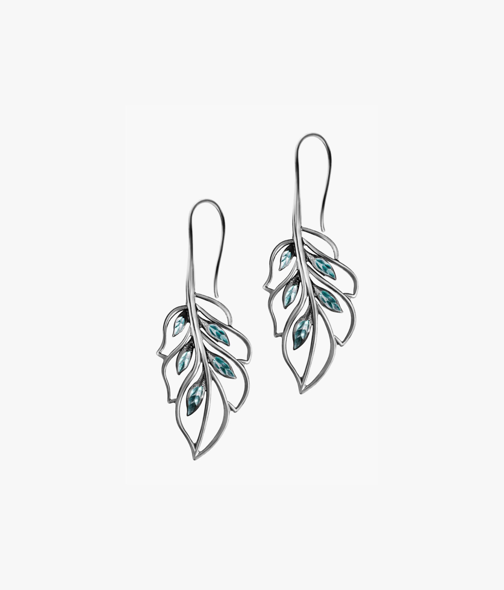 Crystal Bloom Leaf Earrings